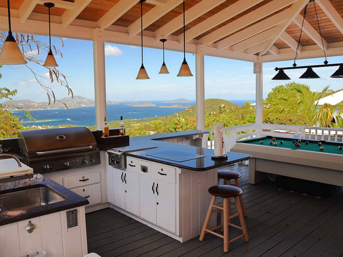 Spectacular views from the outdoor kitchen and billiard porch